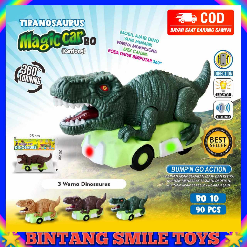 MAINAN ANAK MAGIC CAR DINOSAURUS BISA BERJALAN MUSIK LAMPU / MAINAN ANAK MOBIL AJAIB DINOSARUS CAR P