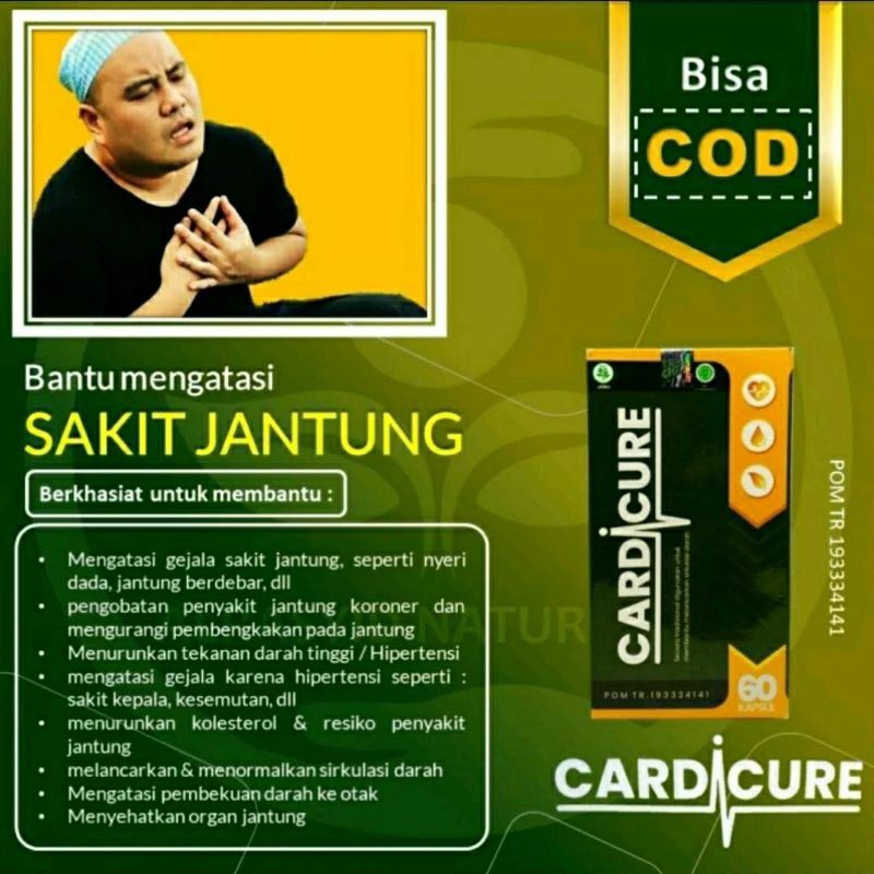 CARDICURE ORIGINAL OBAT KOLESTEROL DAN JANTUNG HERBAL DAN BPOM