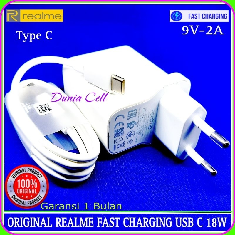 Charger Ori Realme C17 Realme C25 Fast Charging 18W Original 100% Casan Realme Type C