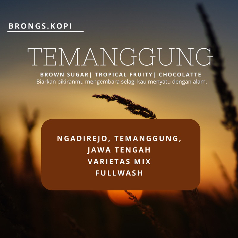 

Single Origin Arabica Temanggung Fullwash 200gr