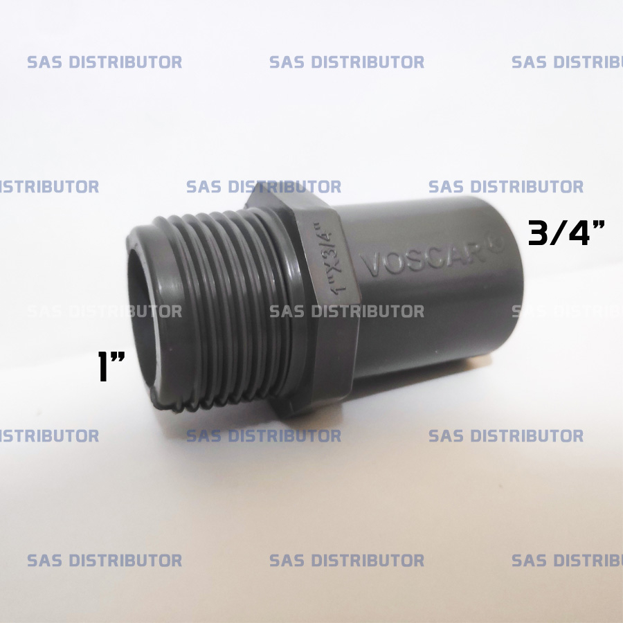 Sok Drat Luar 1 x 3/4" inch AW VOSCAR / SDL 1 x 3/4" in PVC / Valve Socket 1x3/4 in / Sock Drat Luar