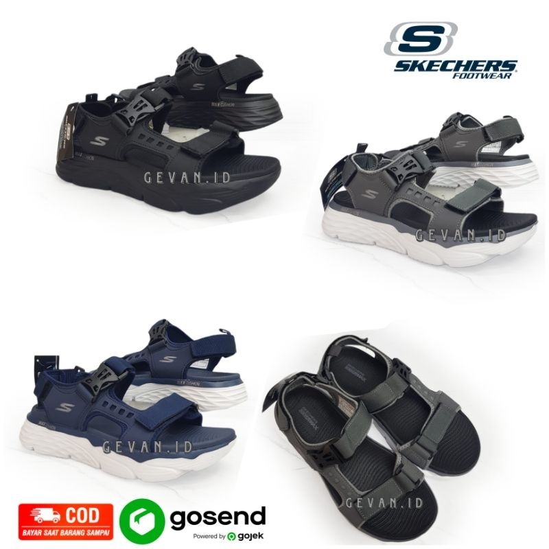 SKECHERS MAX CUSHIONING SANDAL - SKECHERS PRIA - SEPATU SANDAL SKECHERS PRIA