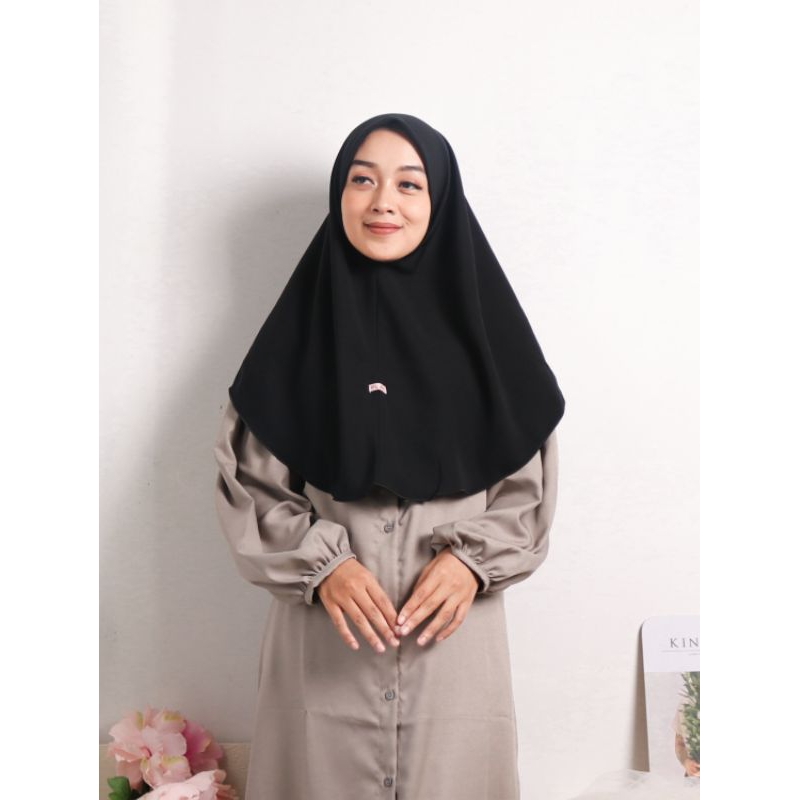 Hijab Instan 2 lapis Segi Empat Kerudung Instant dua layer Full Warna Jilbab Segi 4 kain wolfis wool