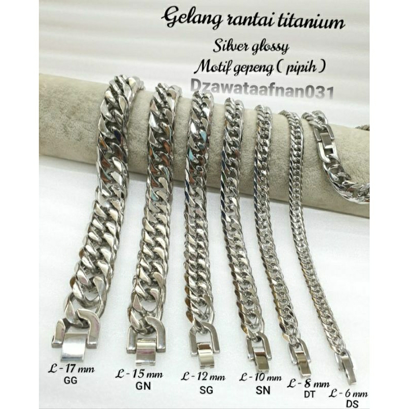gelang rantai pria titanium stainless steel 316L