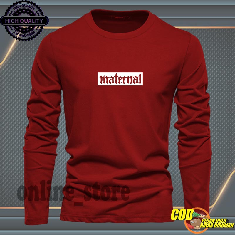 BARU .... Baju Kaos Pria Lengan Panjang / Baju Kaos Pria & Wanita Premium / Tshirt Distro Logo Mater
