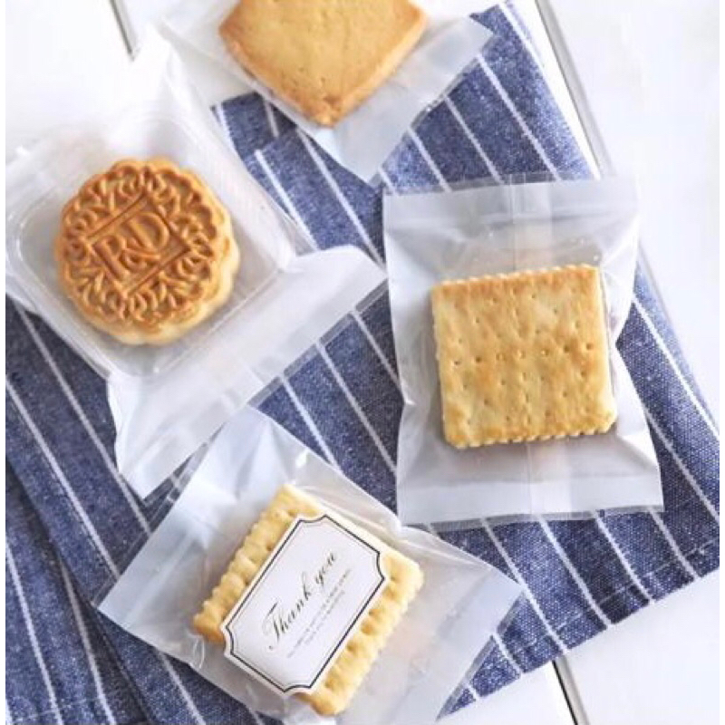 Plastik kemasan kue kering / mooncake / nastar / plastik bening+putih