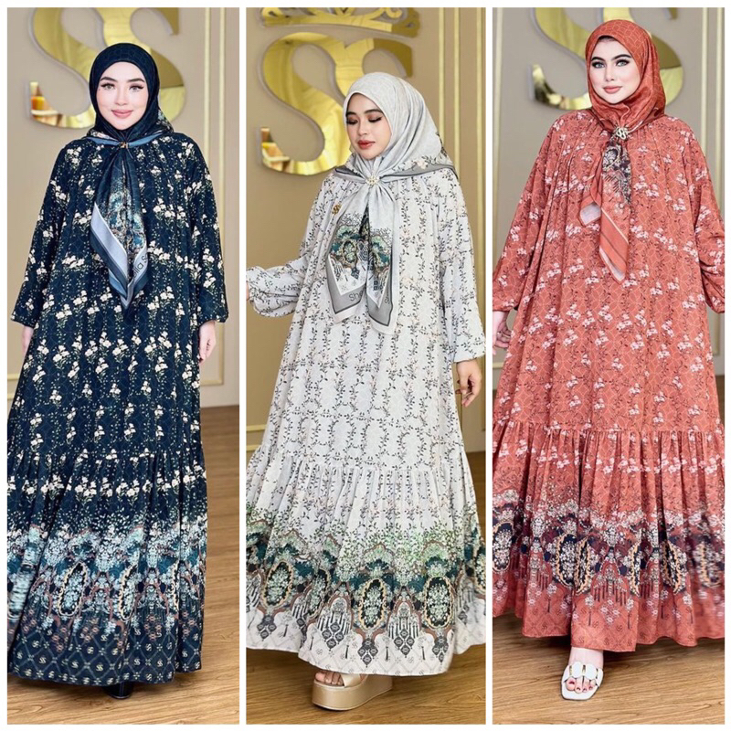 dress gamis set hijab medina ori SS SHELLASAUKIA