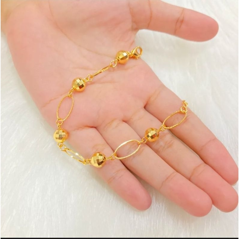 gelang rantai titanium gelang tangan bola bola cantik