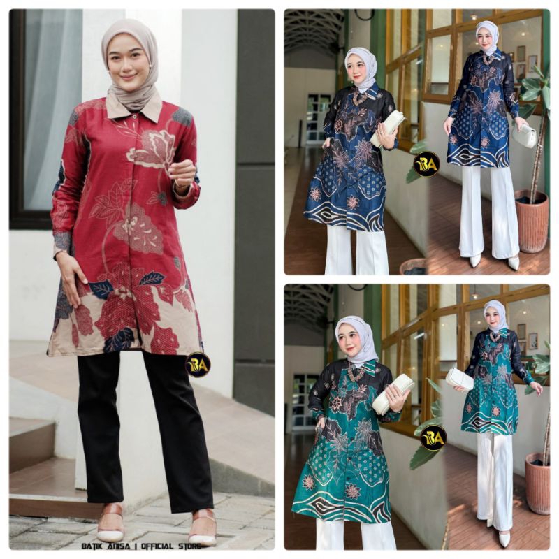 BAJU TUNIK BATIK HALUS | TUNIK KANTOR PREMIUM MURAH | ATASAN BATIK TUNIK MODERN