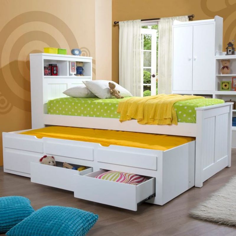 tempat tidur anak sorong laci / divan anak / ranjang anak 2 susun