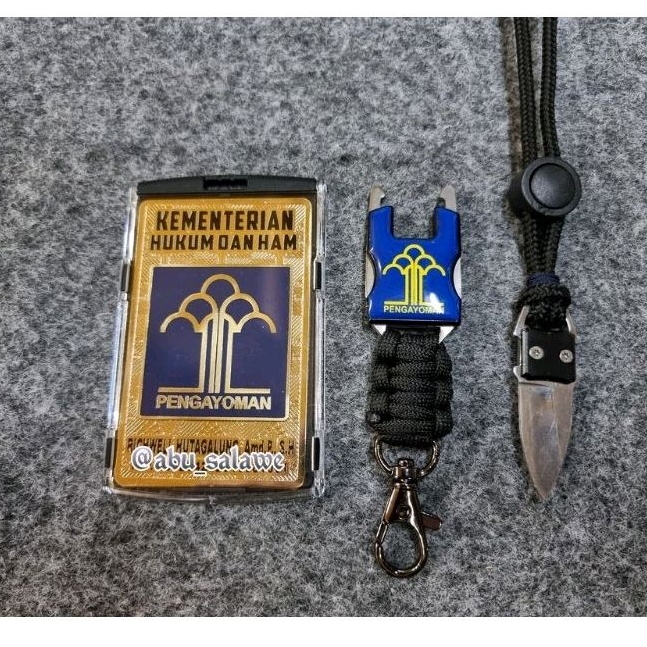 

plat id nmae tag KEMENTERIAN HUKUM DAN HAM full set cover dan lanyard