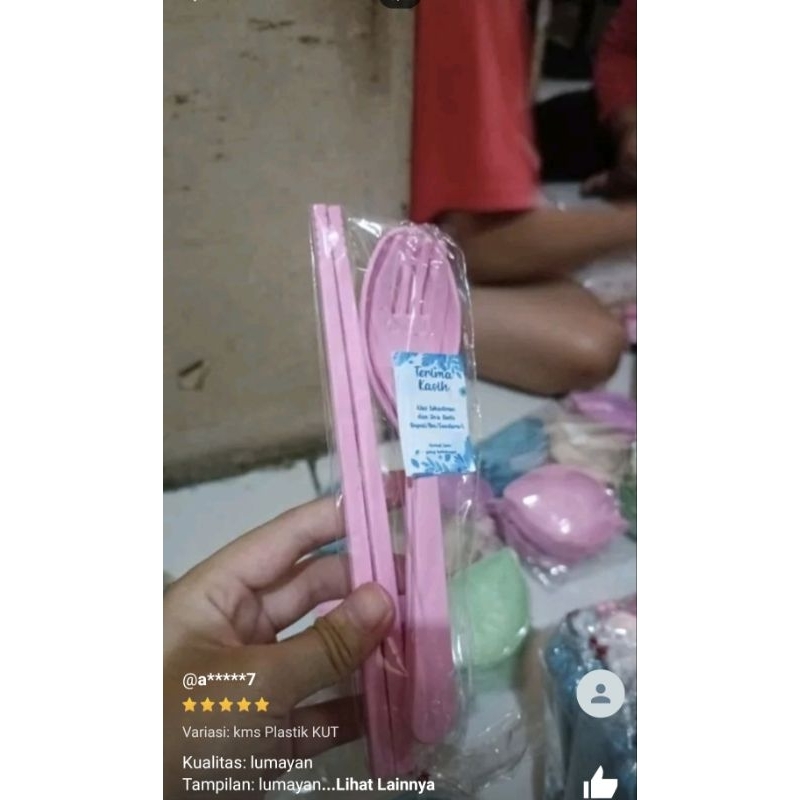 set sendok garpu sumpit (SGS) Travel Lokal / Souvenir pernikahan set sendok garpu sumpit