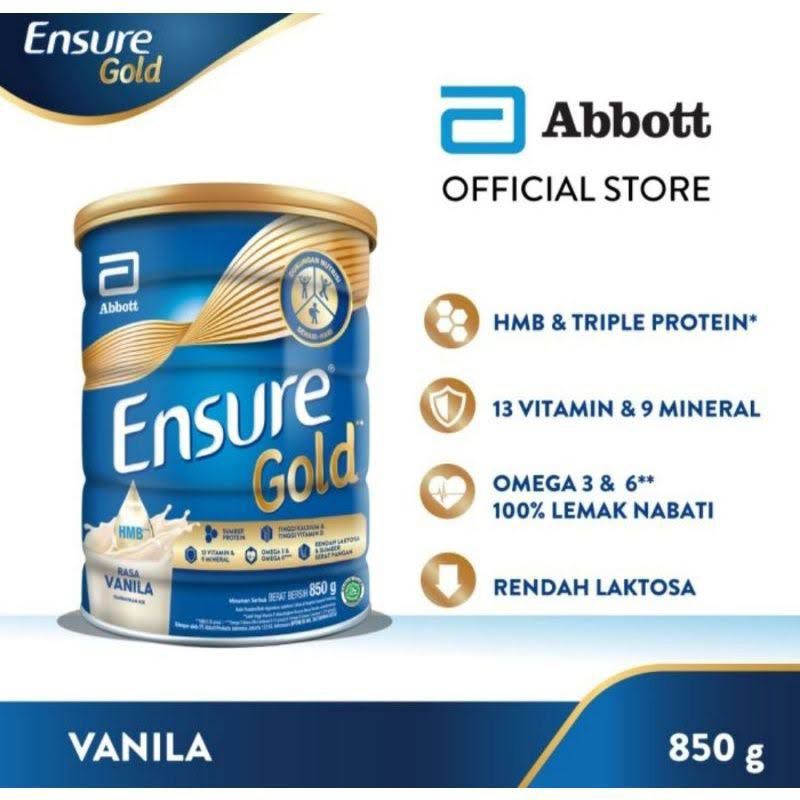 SUSU ENSURE DEWASA SUSU ORANG TUA RASA VANILA COKLAT GANDUM GOLD GOLDSURE 900 GR 400 GR 850 GR G