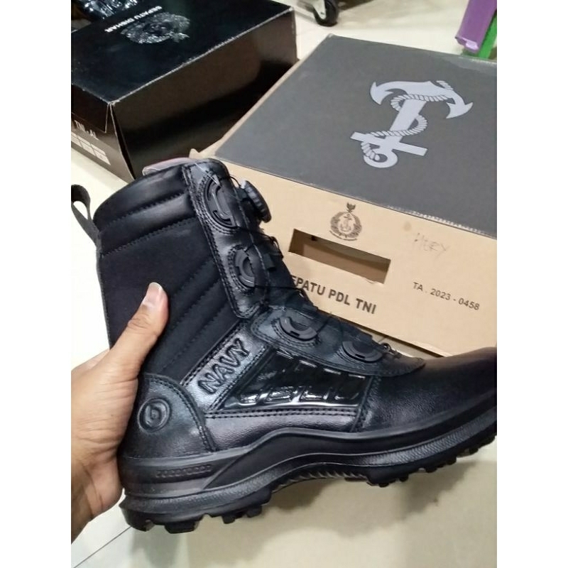 Sepatu PDL TNI AL Tali Putar  jatah terbaru Boccoroco/Sepatu PDL TNI original