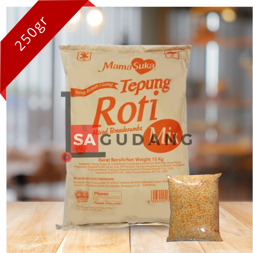 

Tepung Roti Mamasuka Mixed Breadcrumbs Panir Panko Kuning Putih Repack 250gr Kiloan Murah