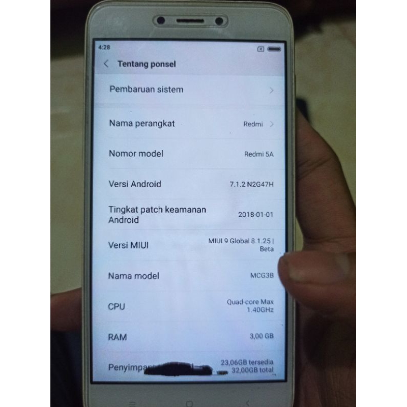 Mesin Redmi 5A 3/32GB Normal Original Copotan