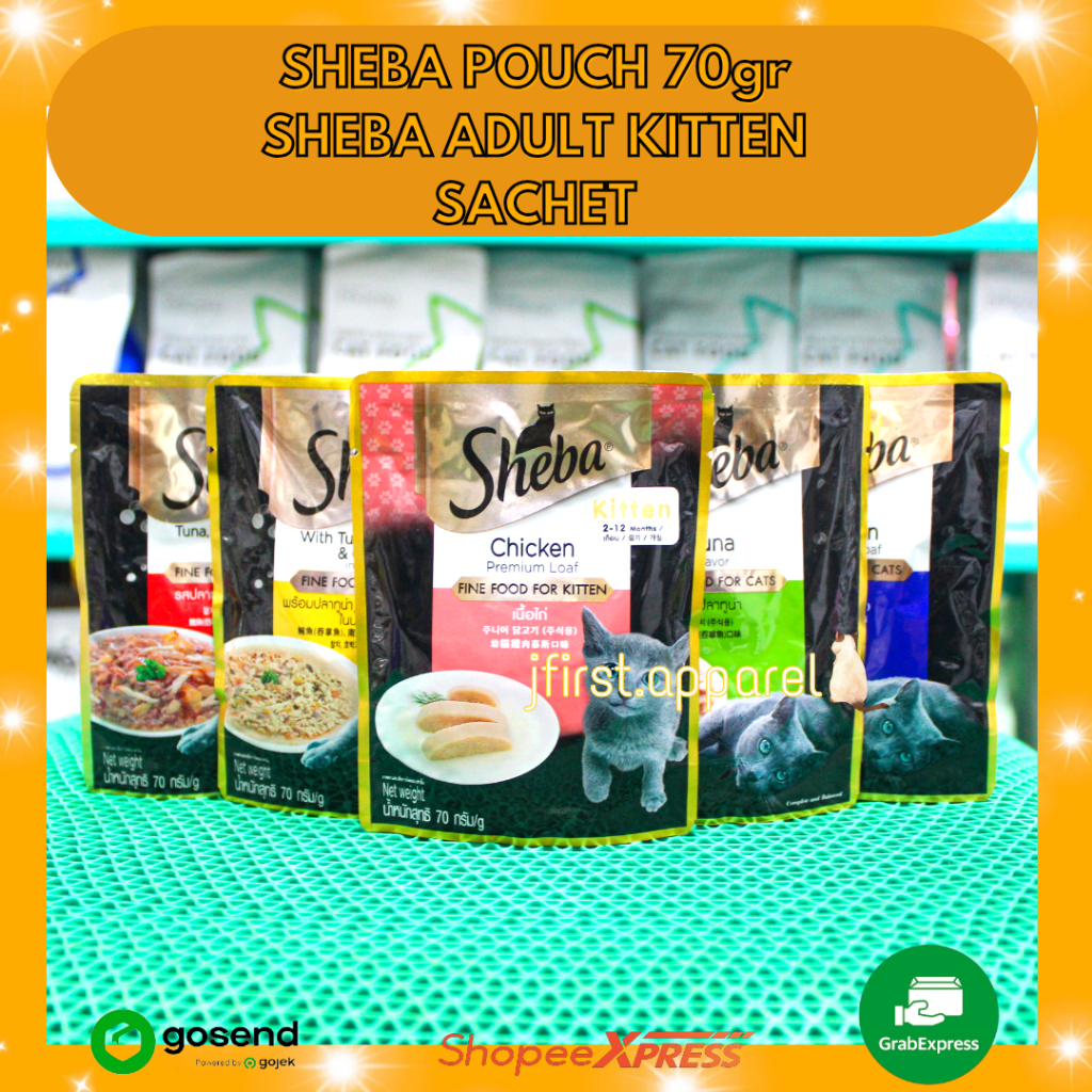 SHEBA POUCH 70G | SHEBA ADULT KITTEN | MAKANAN BASAH KUCING SHEBA SACHET