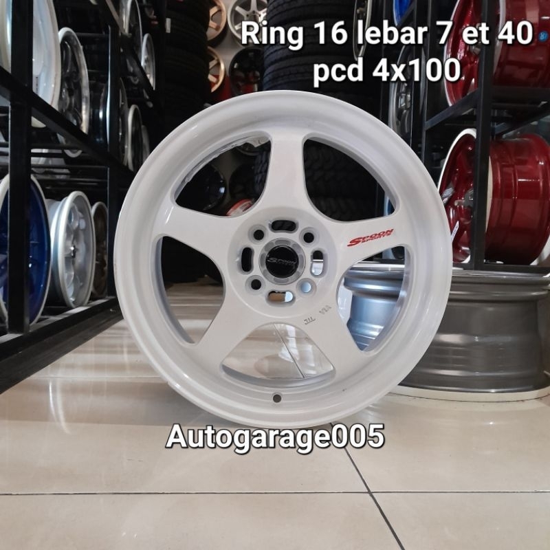 velg spoon ring 16 lebar 7 et 40 pcd 4x100 white