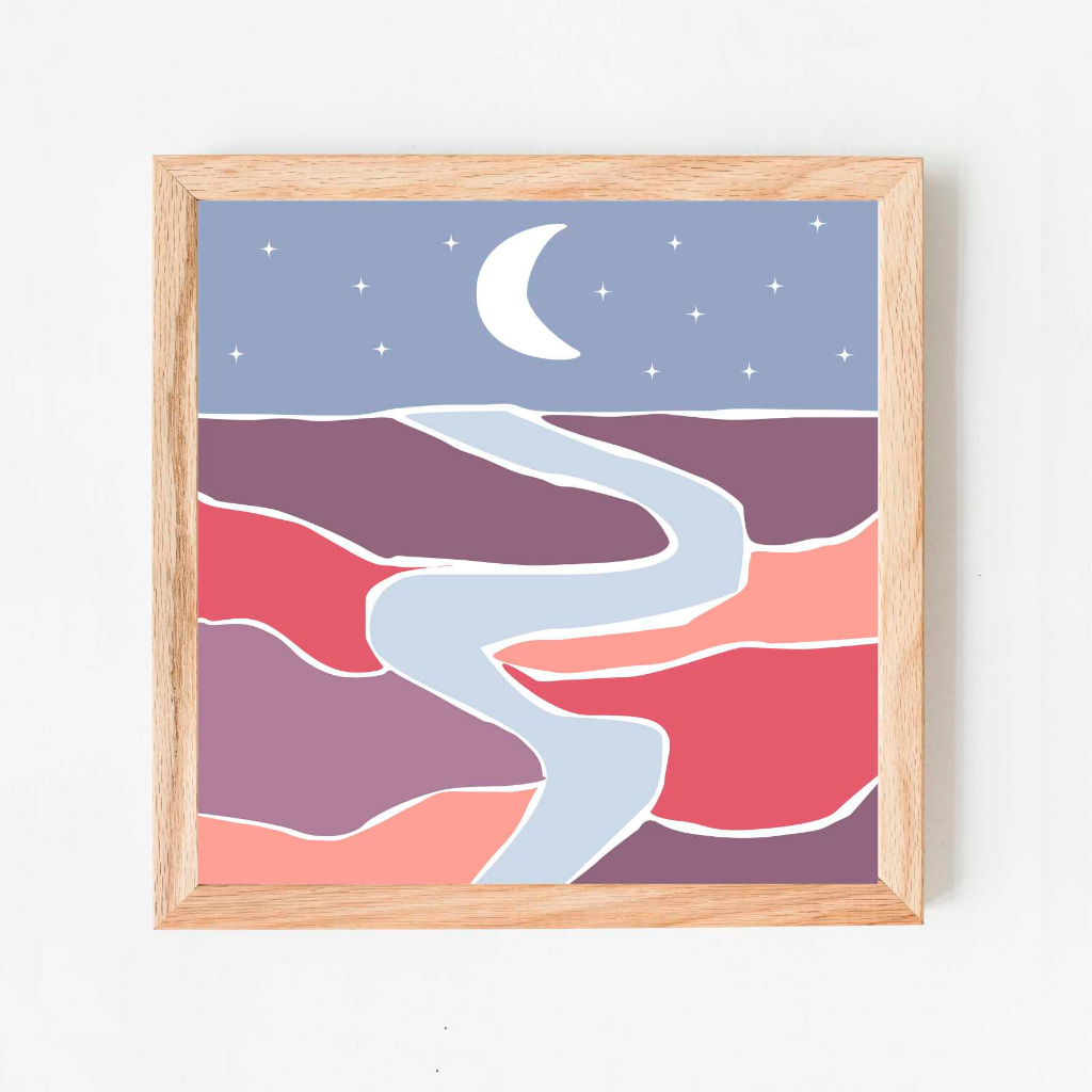 Hiasan Dinding  Estetik Pigura Kayu Pemandangan Alam Abstrak Walldecor Dekorasi Rumah Ruangan A12