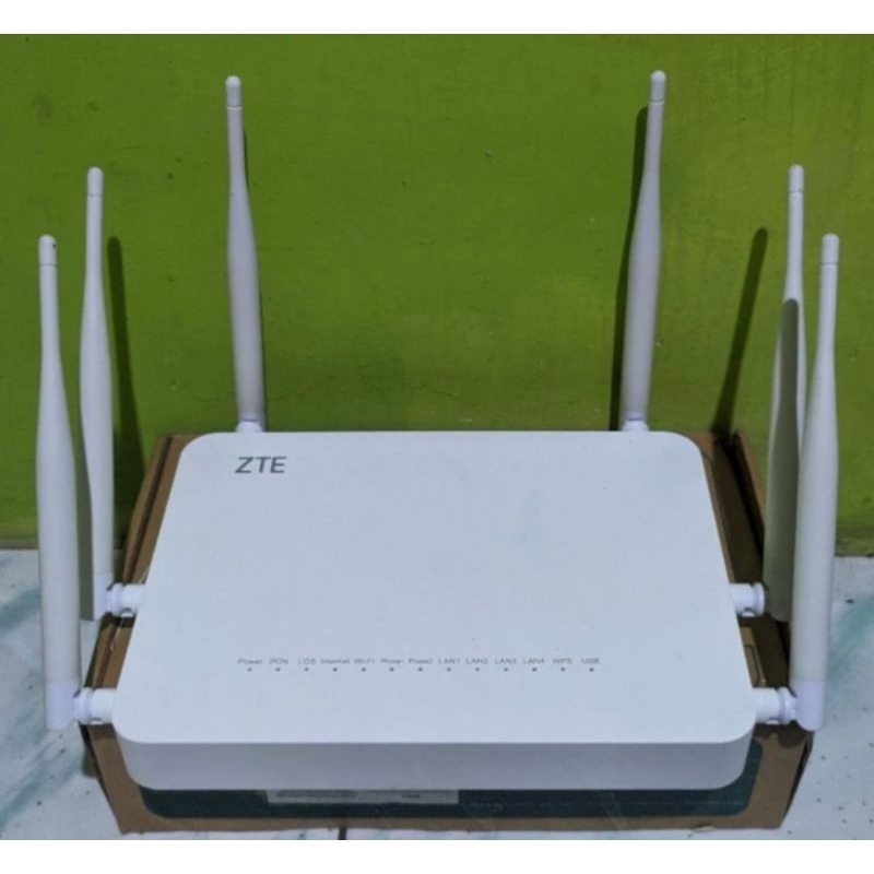 ONT GPON ZTE F670 Premium 5G Antena 6 Plus Adaptor