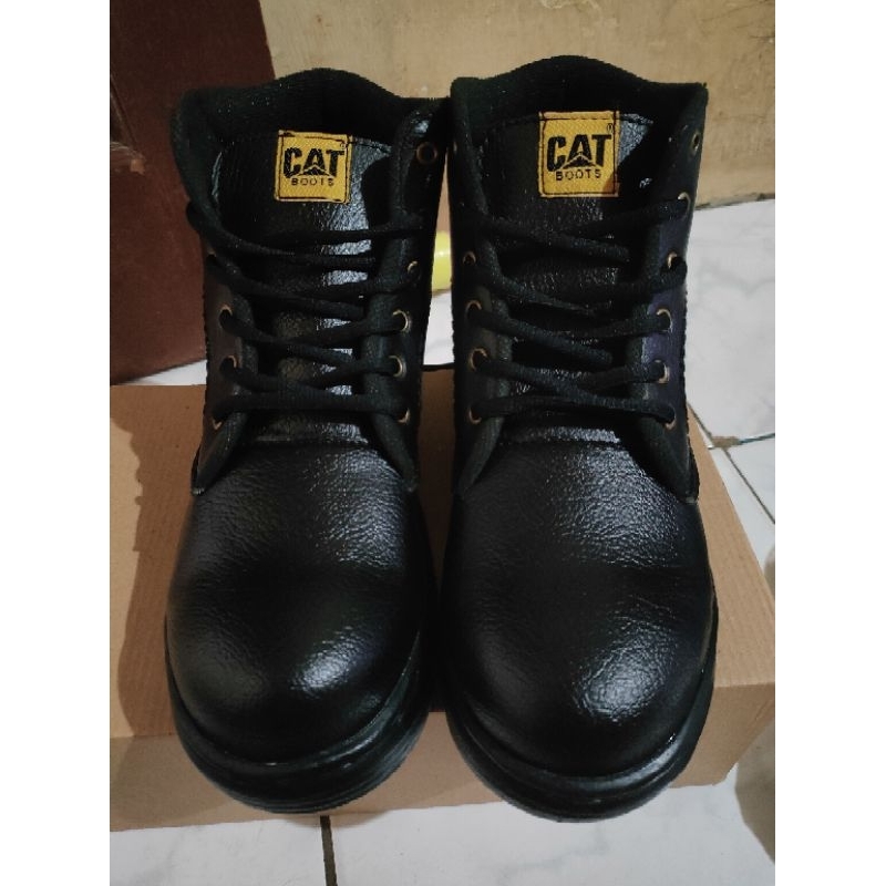 Sepatu safety semi booth ujung besi sudah dijahit sol Caterpillar sepatu kulit sepatu boots