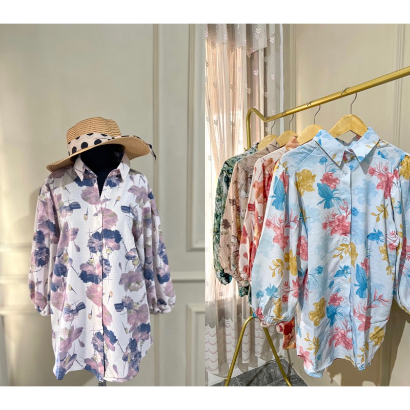 Atasan Blouse crinkle oversize