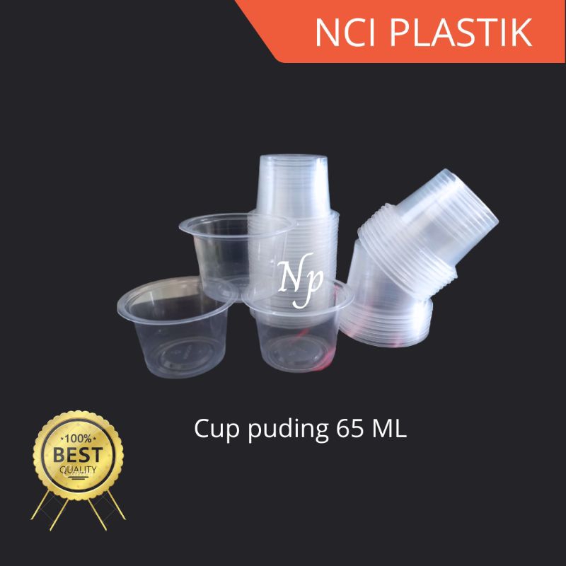 Cup puding plastik bening 65 ML [ isi 50 ]
