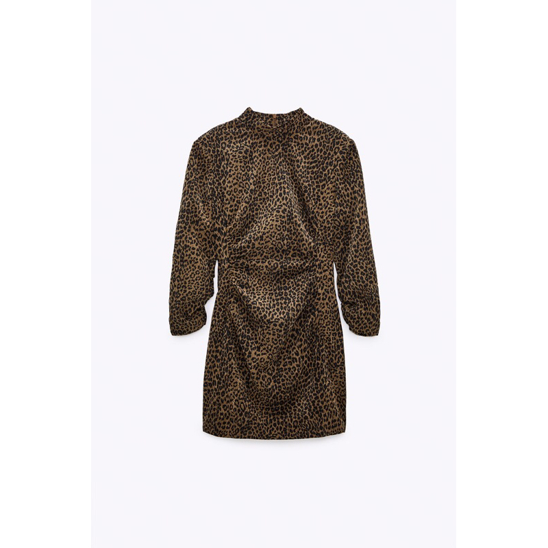 PRELOVED ZARA DRESS LEOPARD CORDUROY