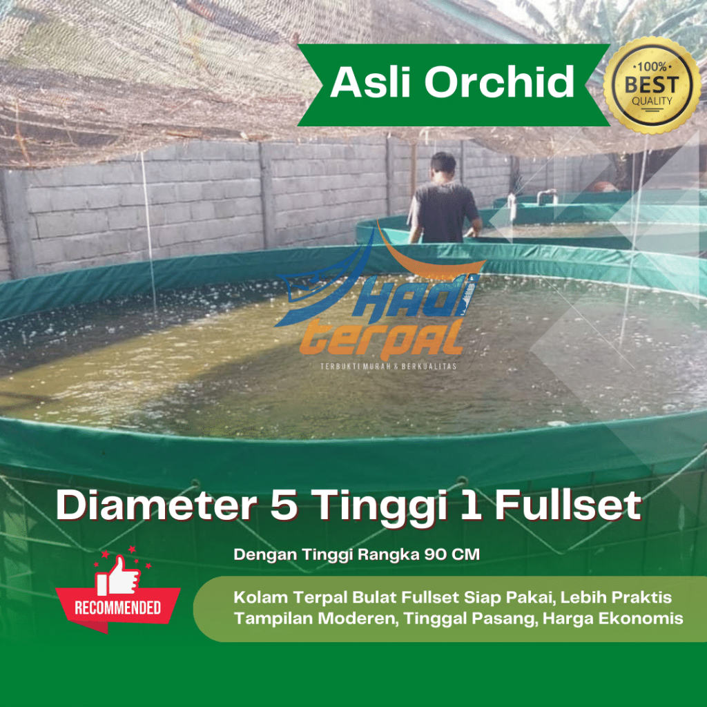 Kolam Terpal diameter 5 tinggi 1 meter Kolam Terpal fullset kolam terpal bulat lele kolam terpal ika