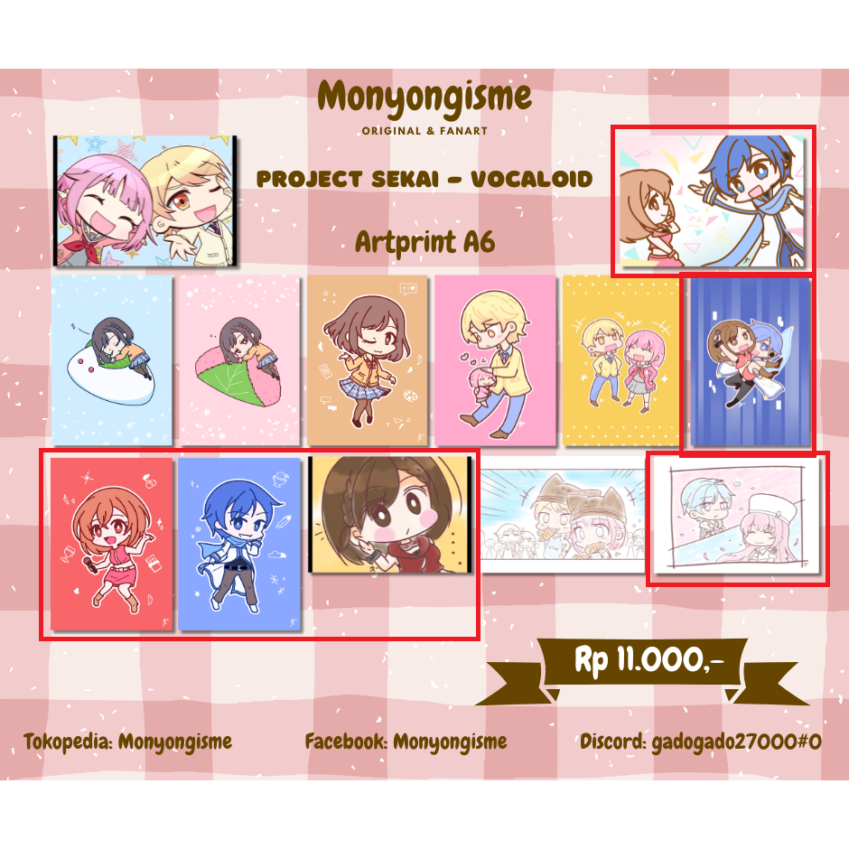 

Artprint Vocaloid (Kaito, Meiko, Luka) fanart chibi