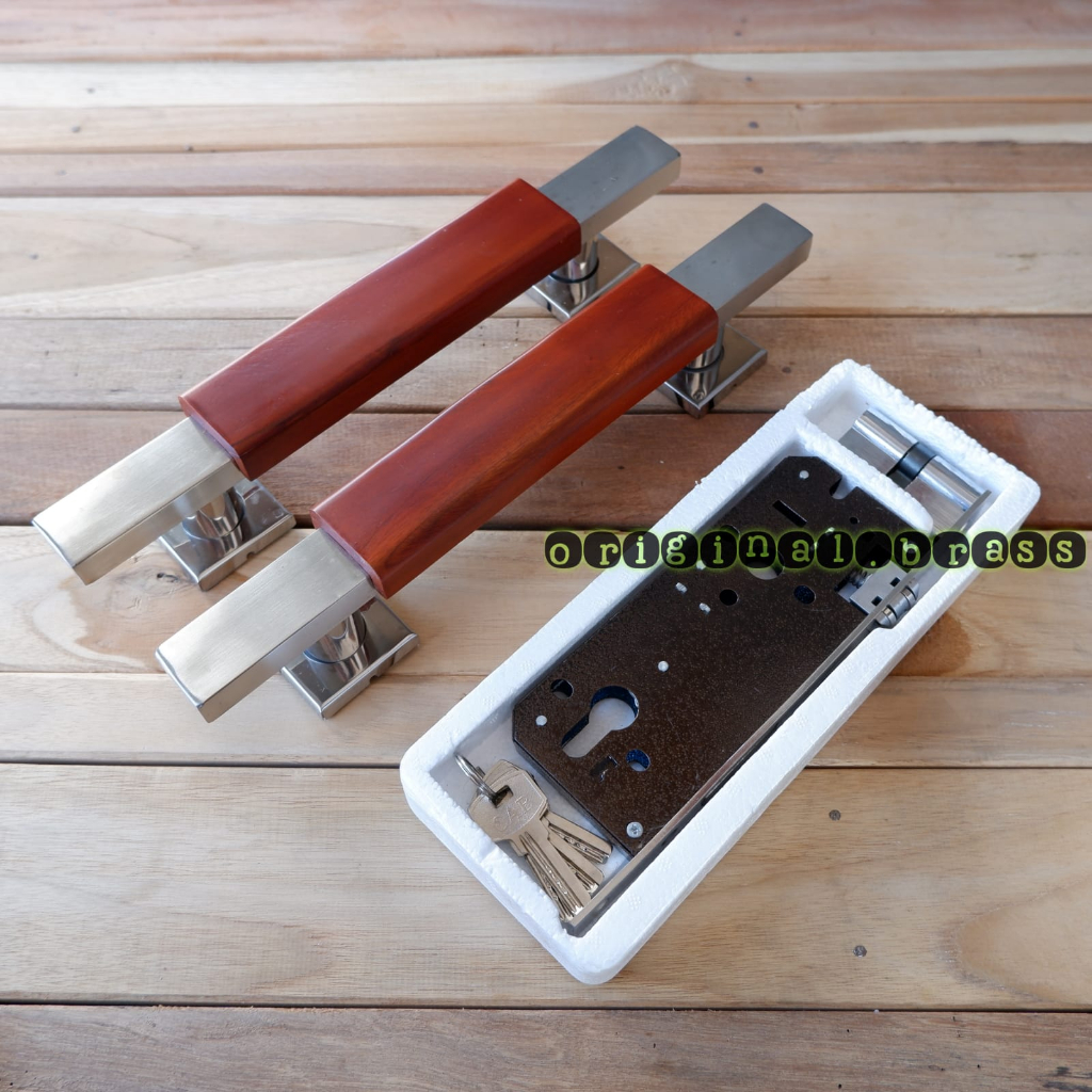 1set handle pintu rumah minimalis set kunci