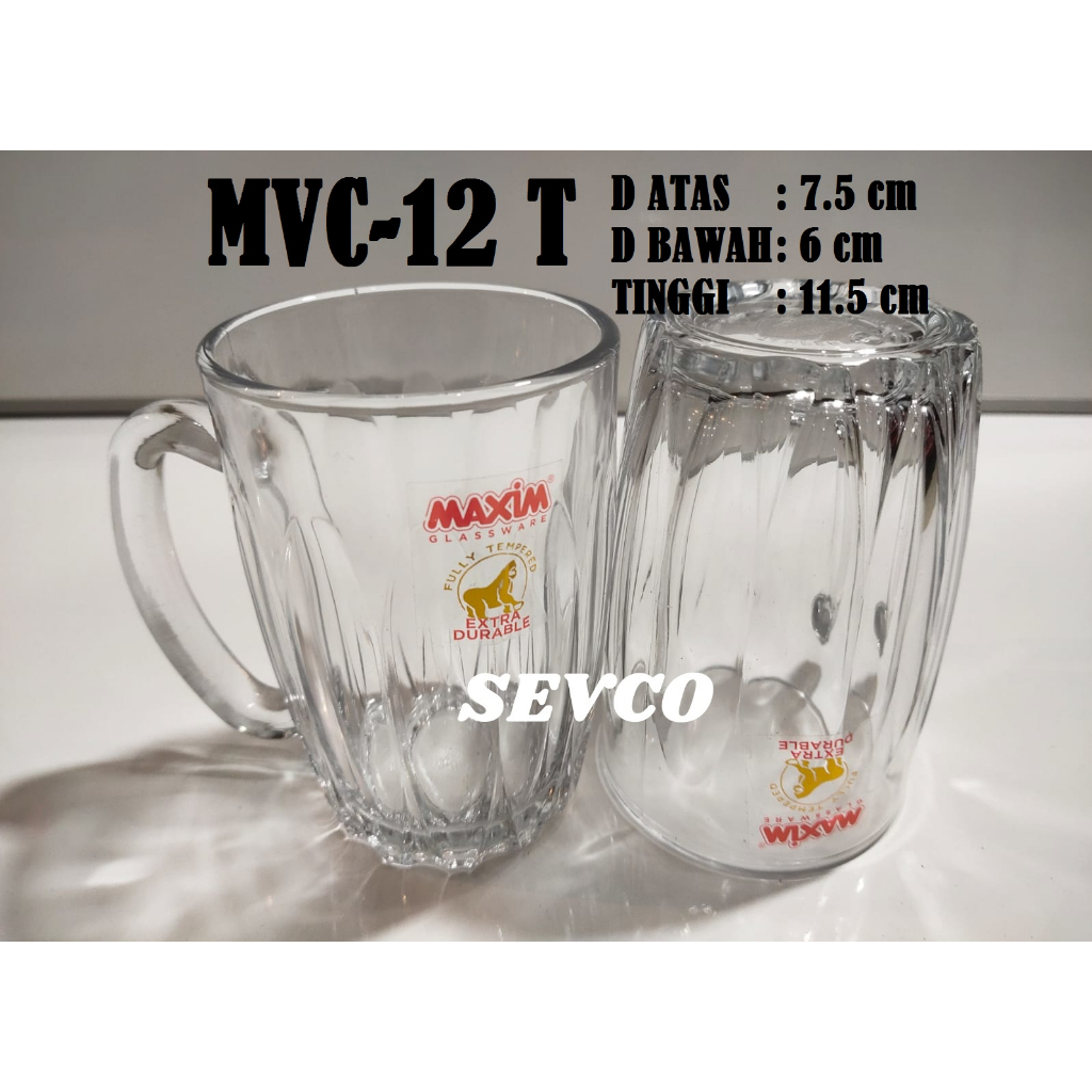 6 pcs Gelas Minum MAXIM MVC-12T (340ML)| Gelas Beling | Gelas Teh Kopi | Gelas Kaca