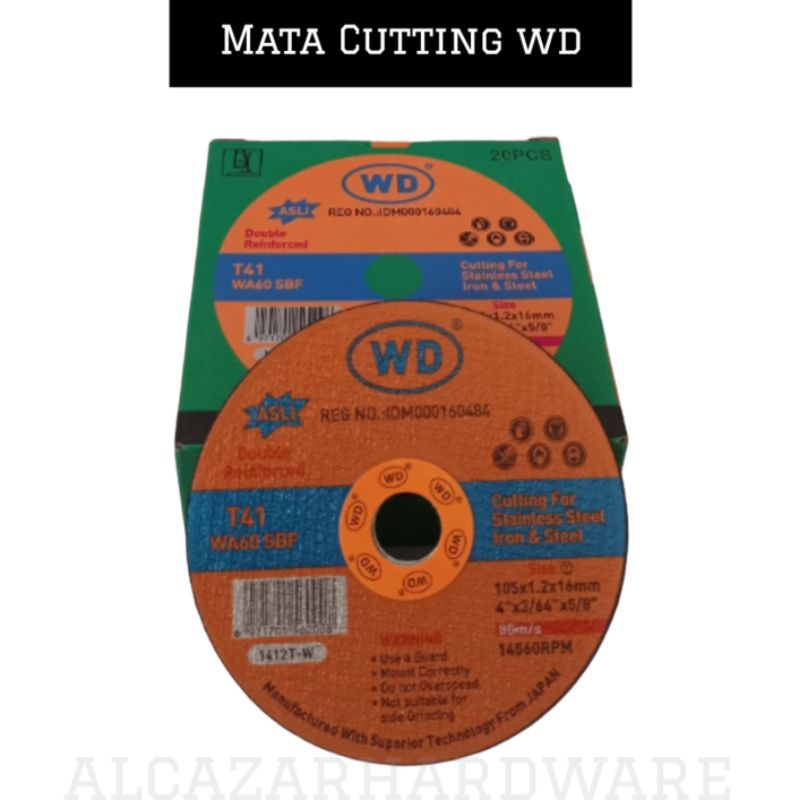 Cutting Potong Gerinda Disc Wd 4" T41 WA60 Sbf