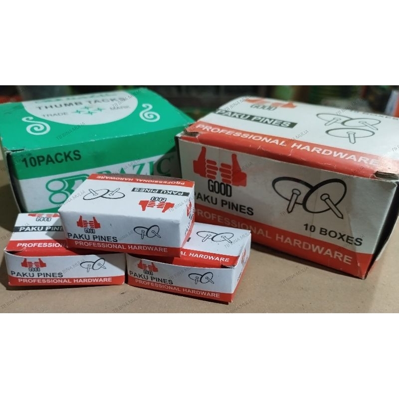 PAKU PINES PUTIH/ PAKU PAYUNG KECIL / THUMB TACKS 1 KOTAK