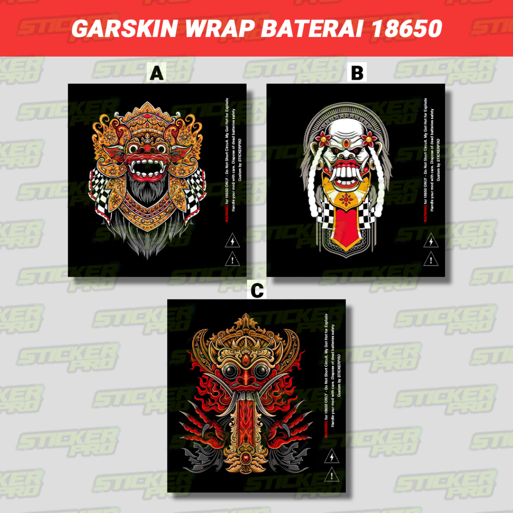 

Stiker Garskin Wrap Baterai Battery 18650 - BARONG