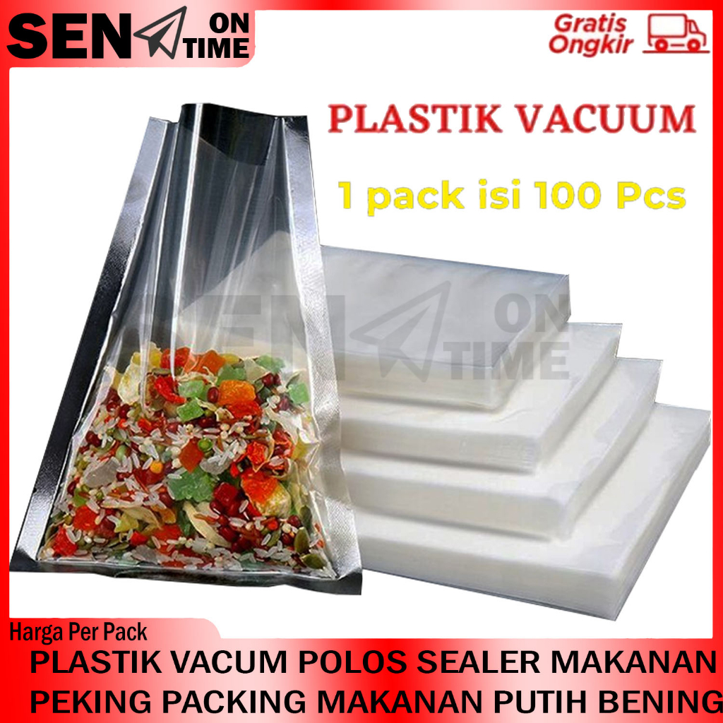 PLASTIK VACUM BAG POLOS PER 1 PAK VACUUM VAKUM PACKING SEALER MAKANAN PLASTIC PELASTIK KANTONG KEMAS