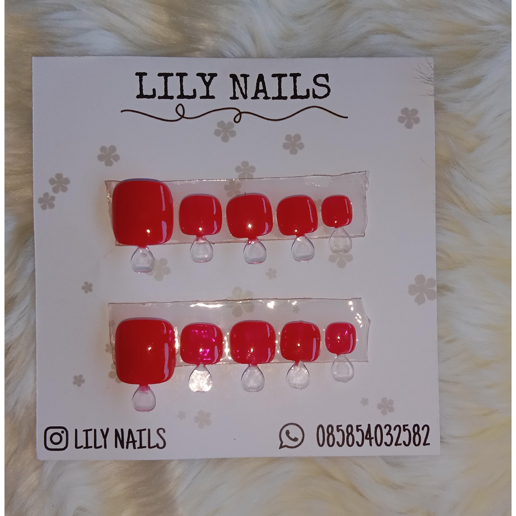 Kuku kaki palsu homemade custom matte dan glossy free lem