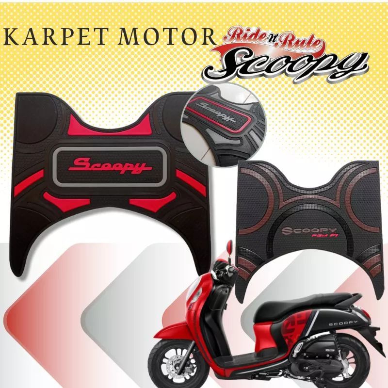 KARPET MOTOR SCOOPY  2013 sd 2023/ Aksesoris Motor Scoopy/Pijakan Motor Scoopy