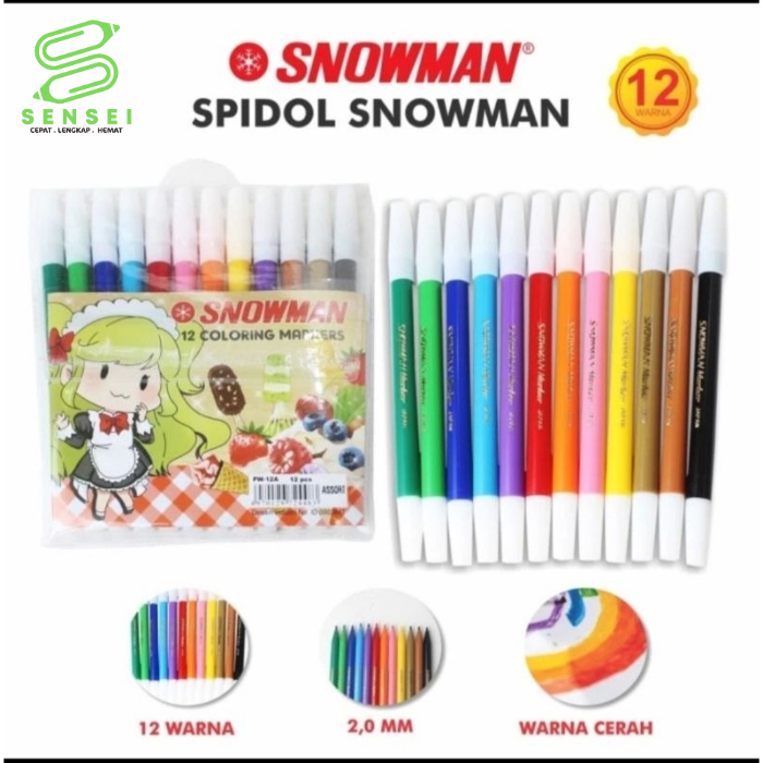 

Spidol Kecil Set 12 Warna Snowman PW-12A