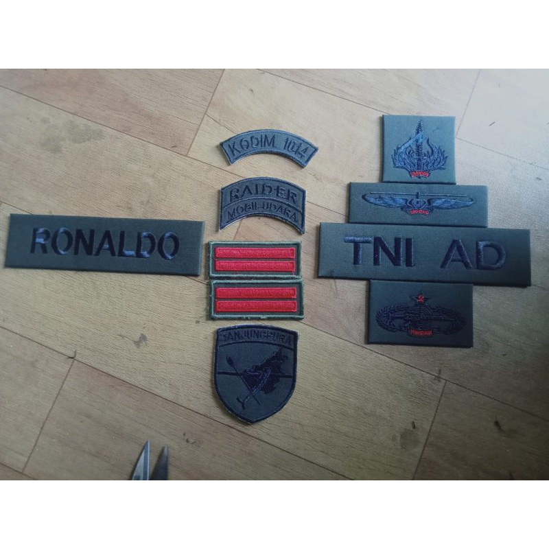 PAPAN NAMA PDL/PDH TNI BORDIR KOMPUTER