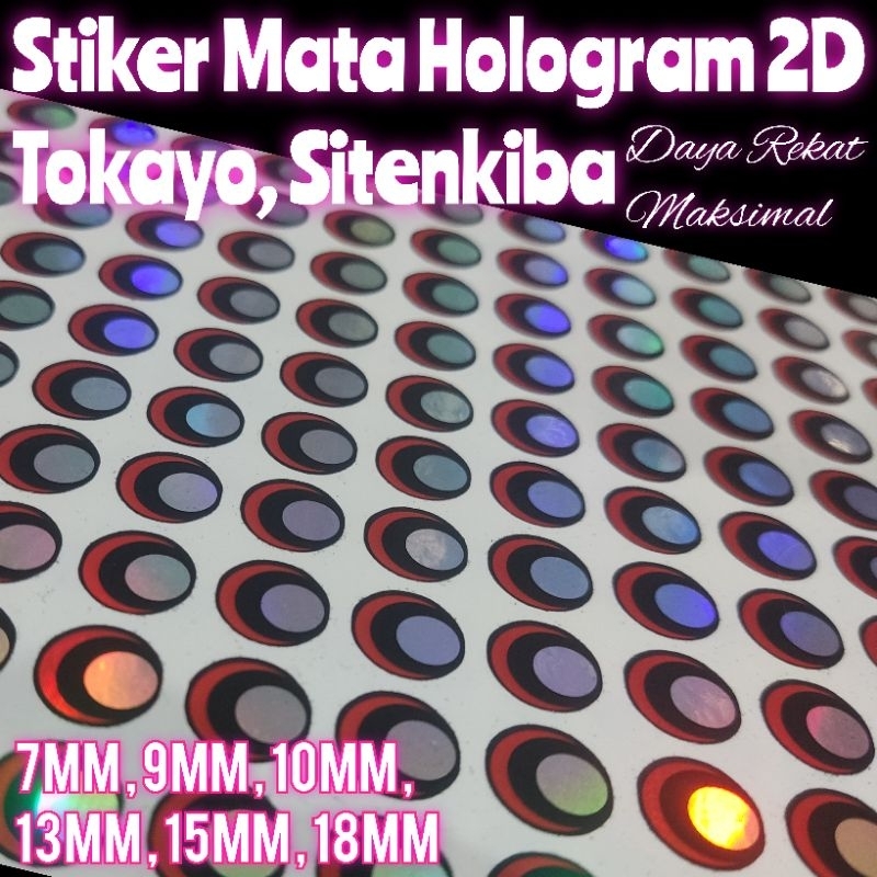 

Stiker Hologram Mata Ikan 2D Tokayo Sitenkiba Sticker Mata Lure