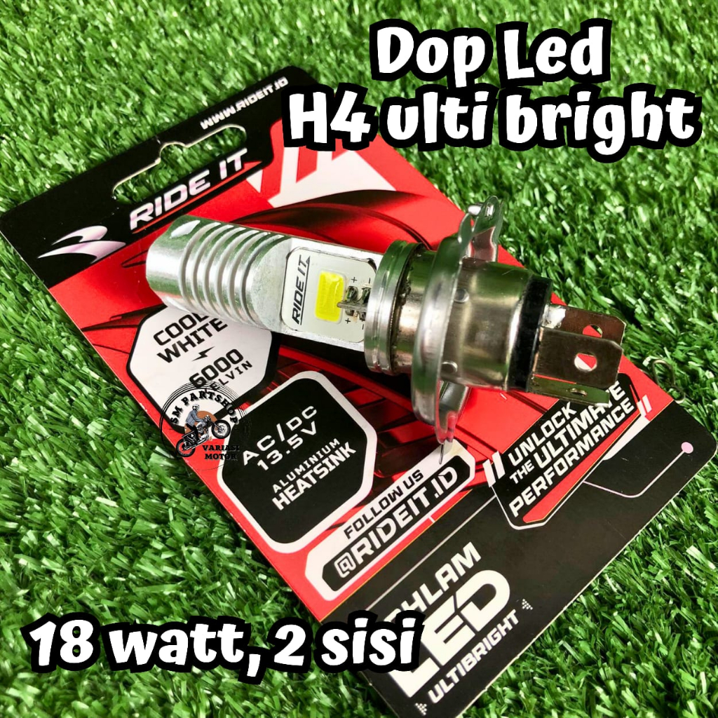 BOHLAM DOP H4 LAMPU DOP LED H4 ULTI BRIGHT BOHLAM DOP MOTOR BYSON VIXION KLX NINJA RIDE IT