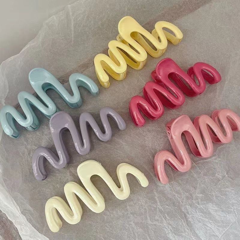 Little Pretty - Michi Hair Claw Jepitan Rambut Bentuk Coretan Warna-Warni Untuk Wanita / Jepit Rambu
