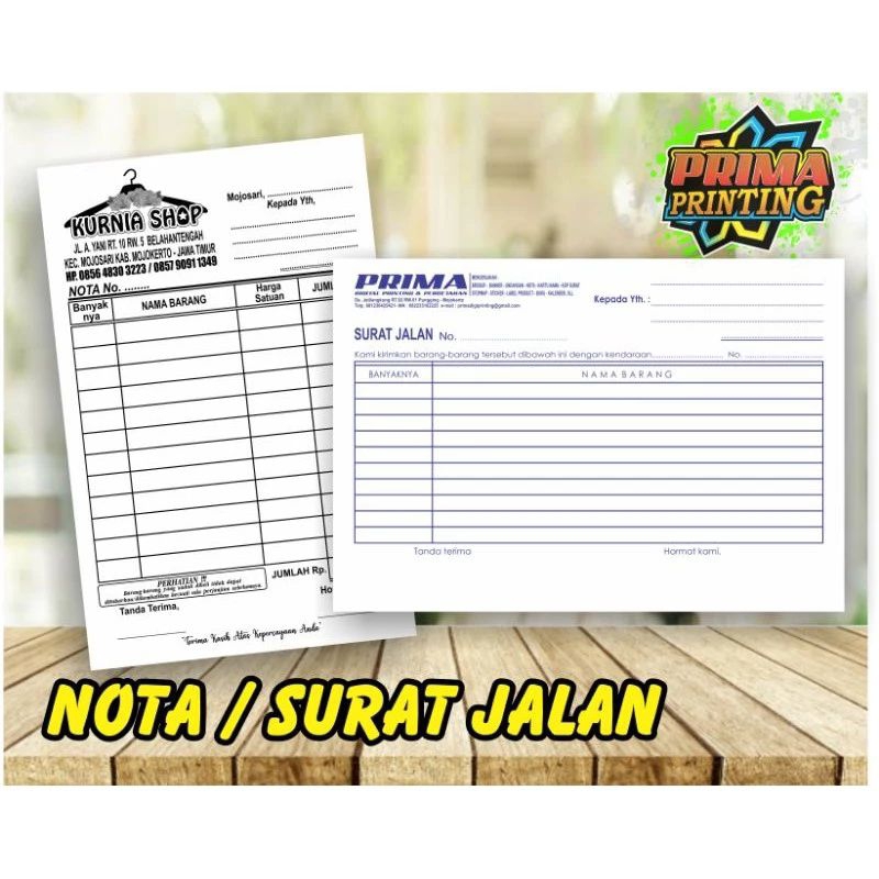 

Nota custom 1/4 Folio kertas NCR 2ply