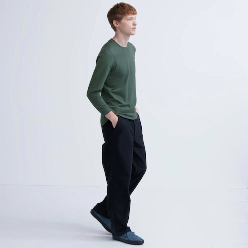 UNIQLO Men Heattech Kaos Long John Pria Extra Warm Crew Neck Longjohn