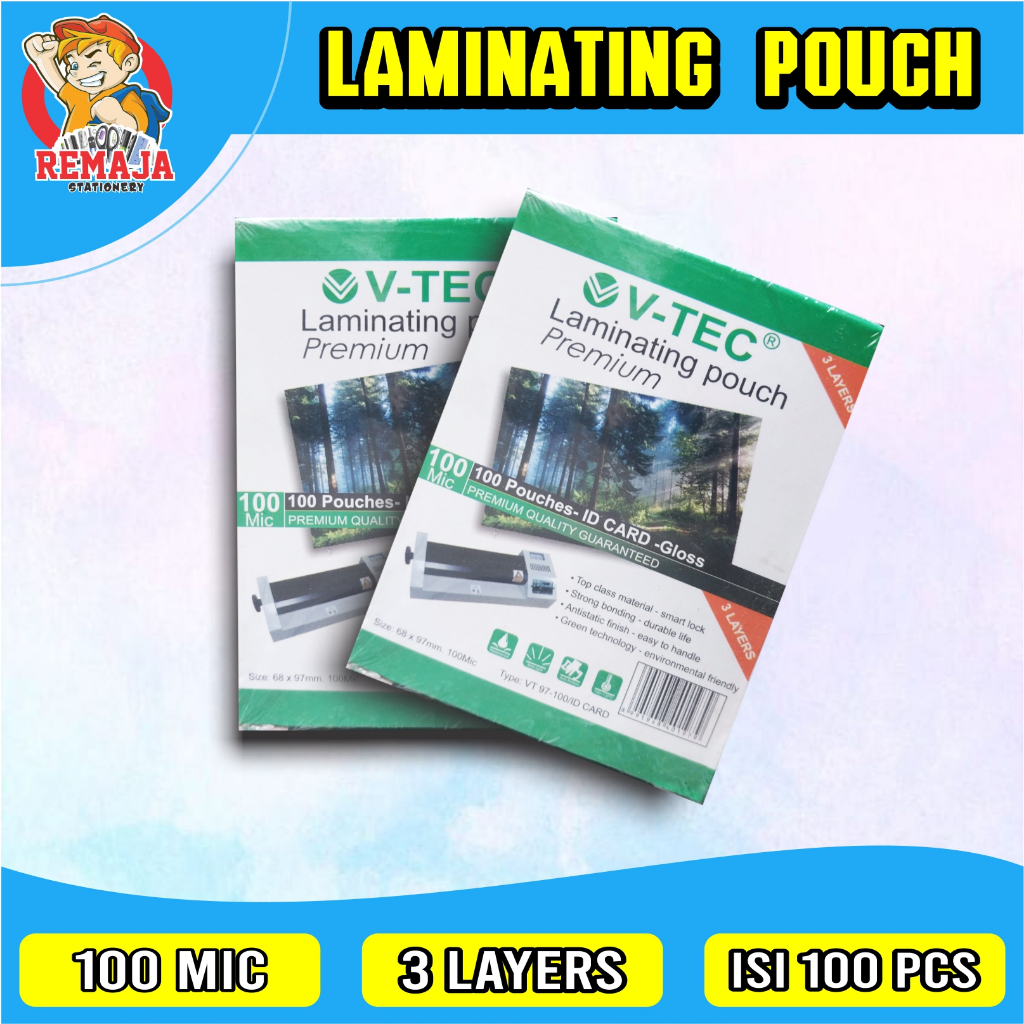 

Laminating Pouch ID Card V-tec 100mic | Plastik Laminating