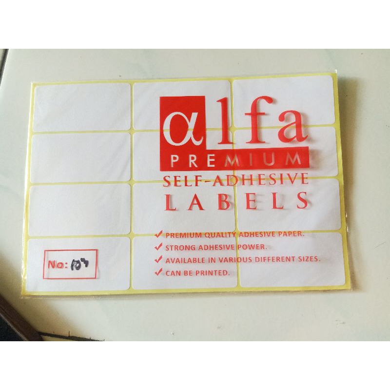 

Label Stiker Alfa no 103 / ukuran 32 x 64mm