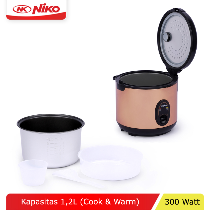 Rice Cooker NIKO Kapasitas 1,2L NK-12 BTQ/BG/WS