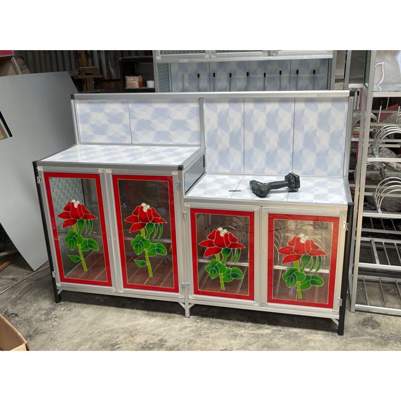 Meja Keramik Rak Kompor 4 Pintu