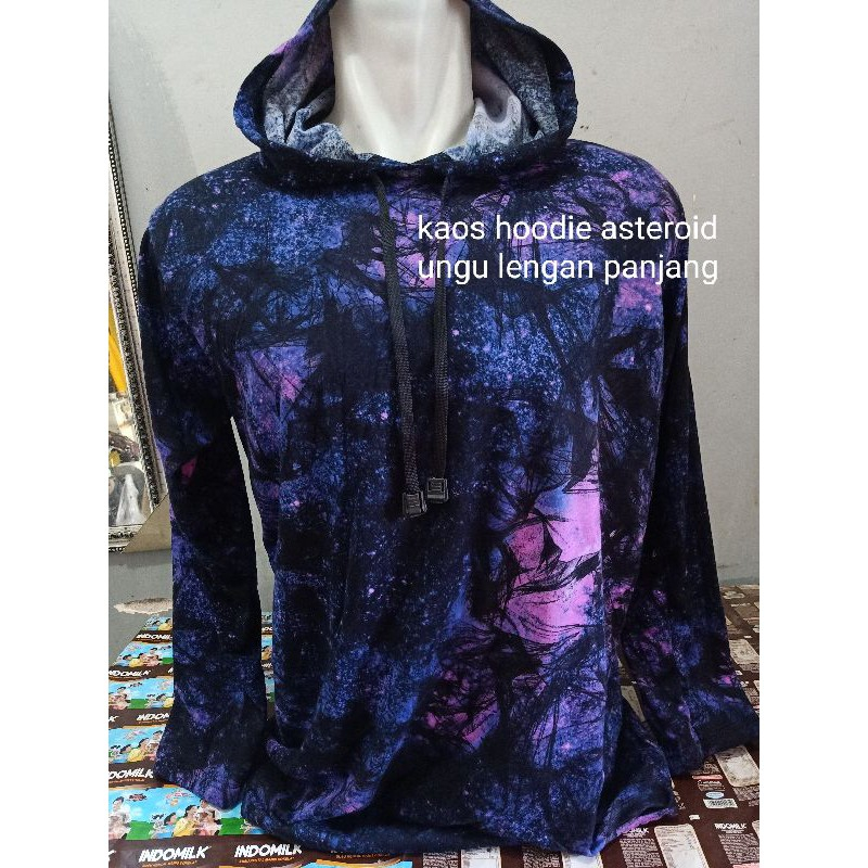 Kaos hoodie motif / kaos hoodie asteroid / kaos hoodie lengan panjang/ kaos jumbo/ kaos oversize/ ka